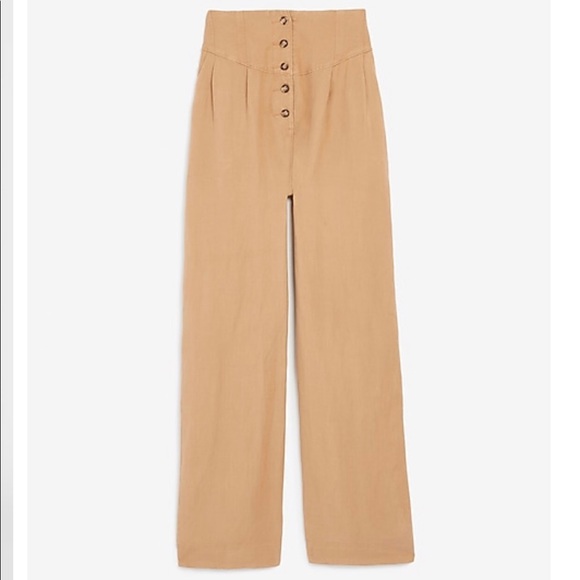 Super High Waisted linen wide leg Pants. - Picture 3 of 3